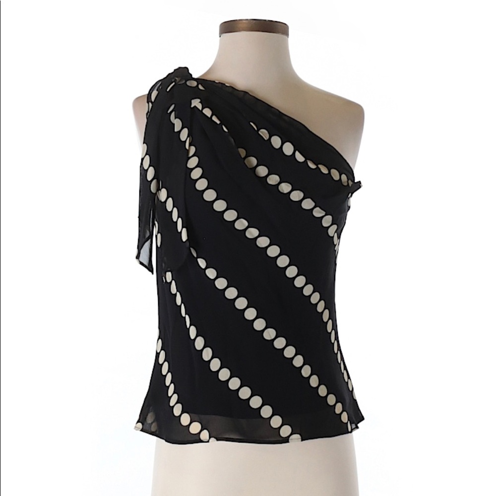 Milly Off the Shoulder S 4 Polka Dot Blouse Top